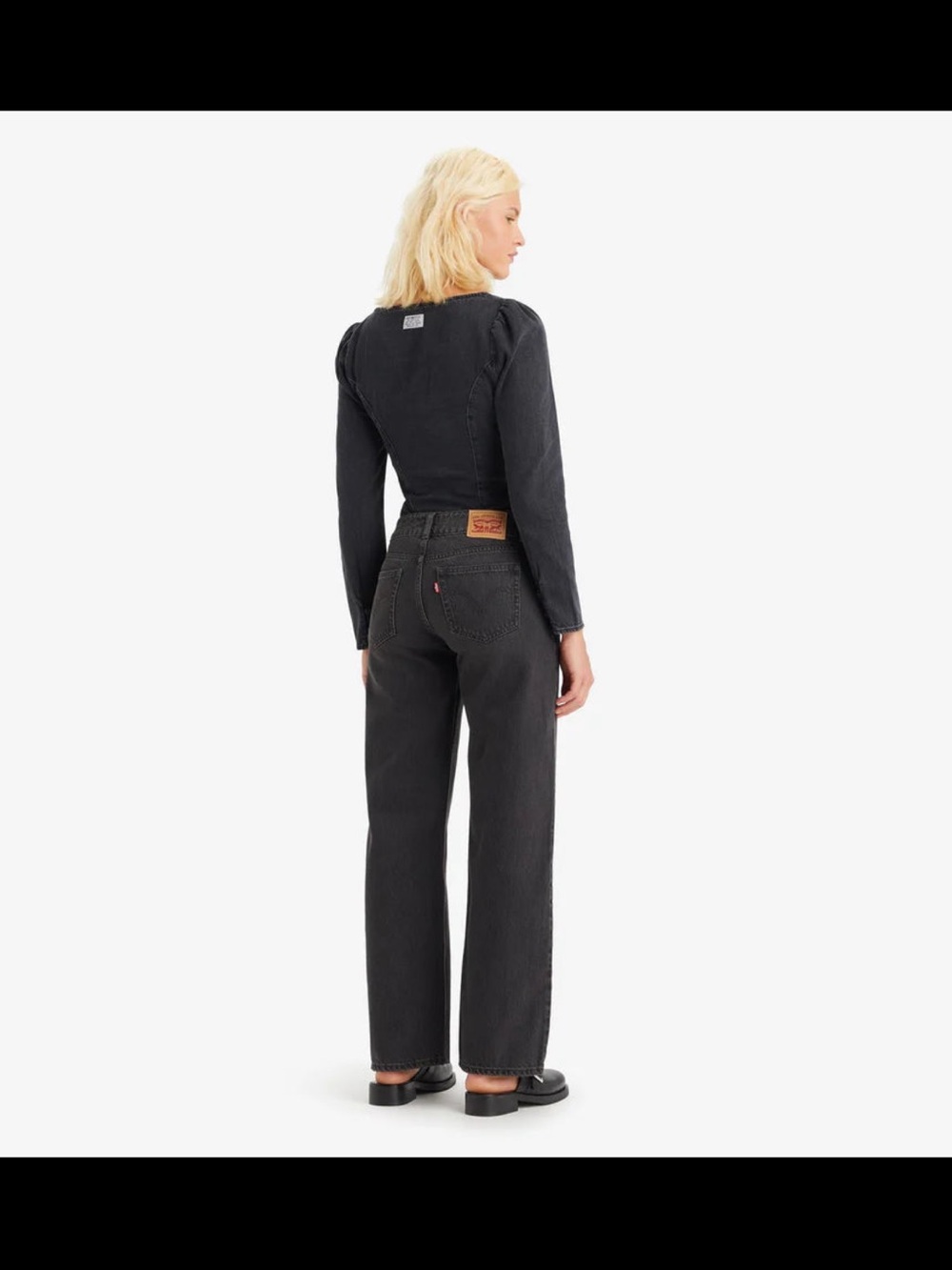 Levi's super low rise black wash relaxed Wide-Leg Jeans women’s 25x32 - Picture 8 of 8